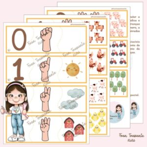 Quebra-cabeça números e quantidade fazendinha