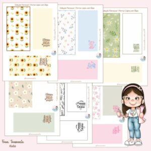 Arquivo digital – Coleção Florescer | Porta-lápis e Clips